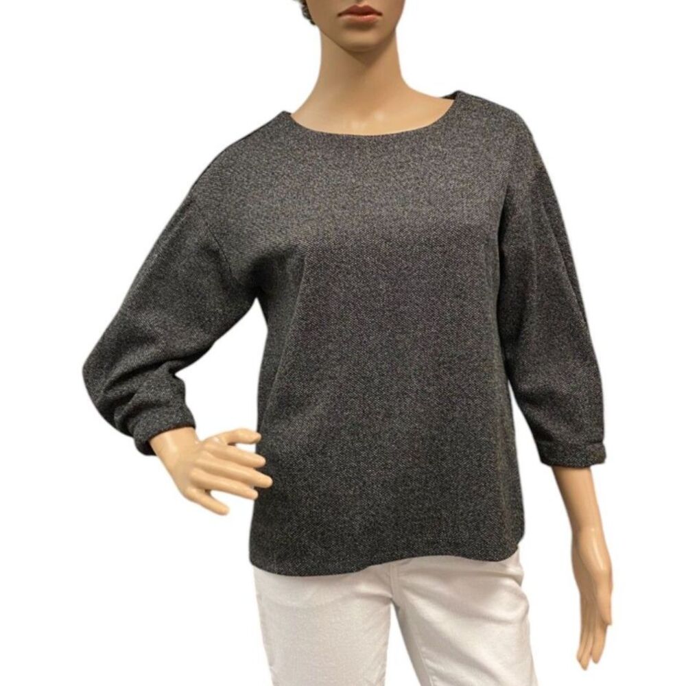 BANANA REPUBLIC Women's Gray Knit Tweed Pullover Sweater Sz S